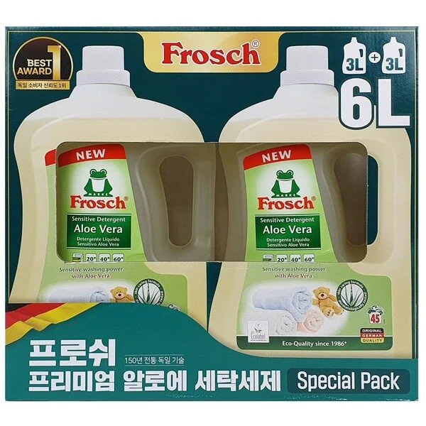 프로쉬 알로에베라 세탁세제, 3L, 2개