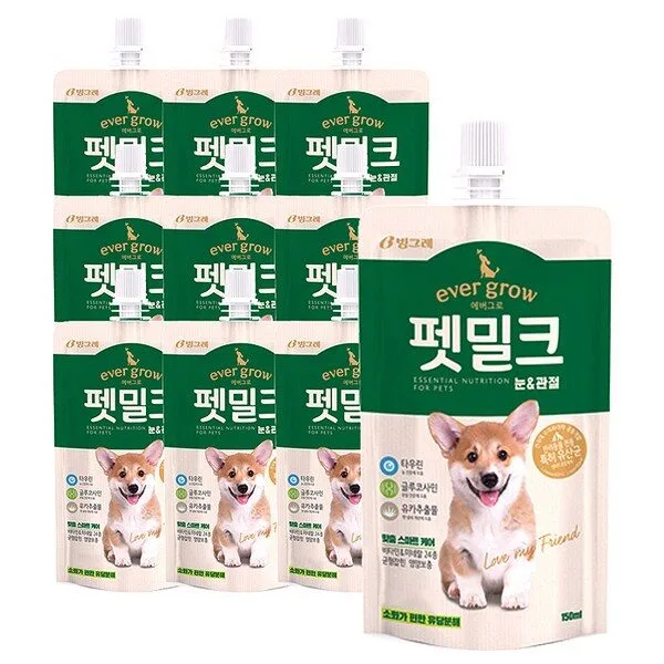 에버그로 펫밀크, 눈&관절 맛, 150ml, 10개입