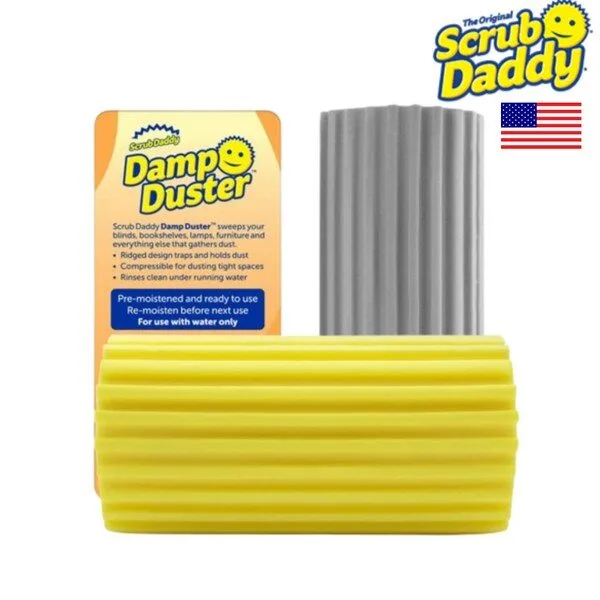  Scrup Daddy Damp Duster 스크럽 대디 더스트 먼지 먹는 스펀지 옐로우, 실버, 1개 