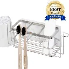 칫솔 거치대 추천 스파이더락 무타공 스마트접착 칫솔걸이, 실버, 1개