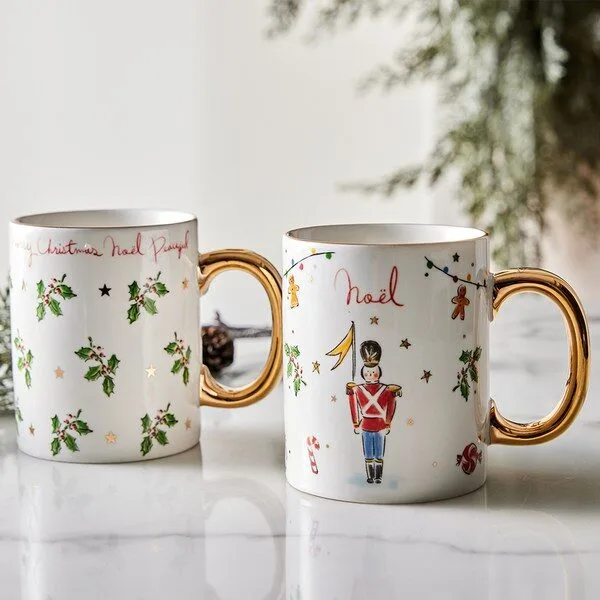 대박특가 크리스마스머그컵 추천 상품 6 1 모던하우스 윈터 카니발 크리스마스 머그 2종 세트, 1세트, 화이트