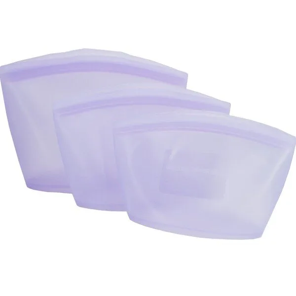 대박난 꿀템 퓨어플래티넘실리콘지퍼백 추천 상품 6 1 실리팟 프리미엄 실리콘 지퍼백 라벤더 3종 세트, S + M + L, 1세트