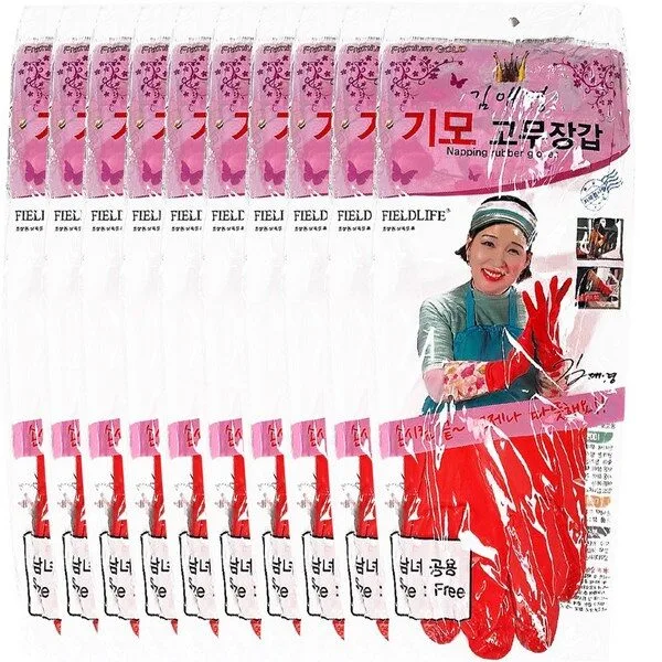 히트상품 기모고무장갑 HOT 6 1 김애경 기모 고무장갑, 혼합색상, 10세트