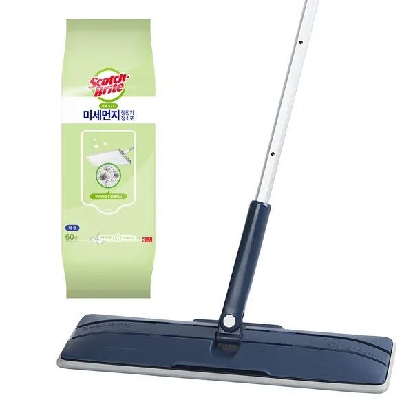 3m올터치더블액션 완전대박 꿀템 1 3M 올터치 더블액션 막대걸레 블루 대형+베이직 정전기 청소포 60매, 1세트