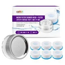 쇼킹세일 세면대 필터 추천 상품 6 1 코멧 퓨어 세면대용 샤워기 + 필터 7P, 1세트
