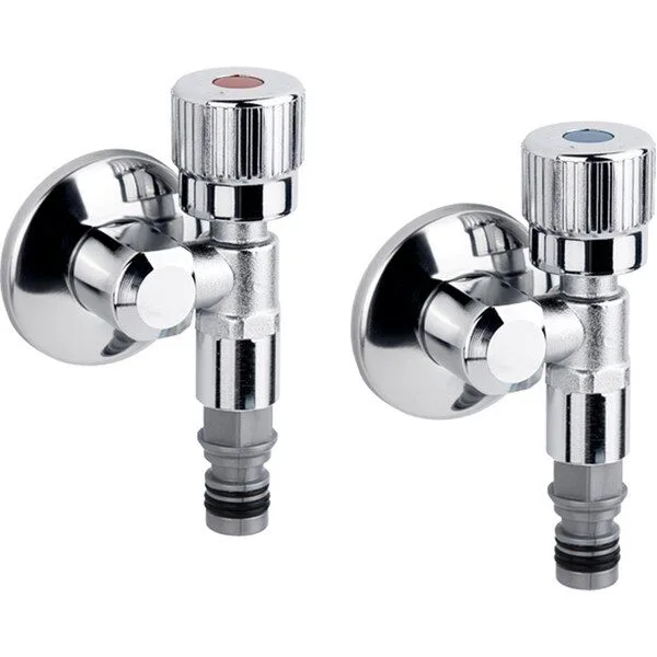 특가상품 납작수전 6 1 두진 초슬림 세탁기 수도꼭지 온수 + 냉수 세트 DF70SET, 1세트