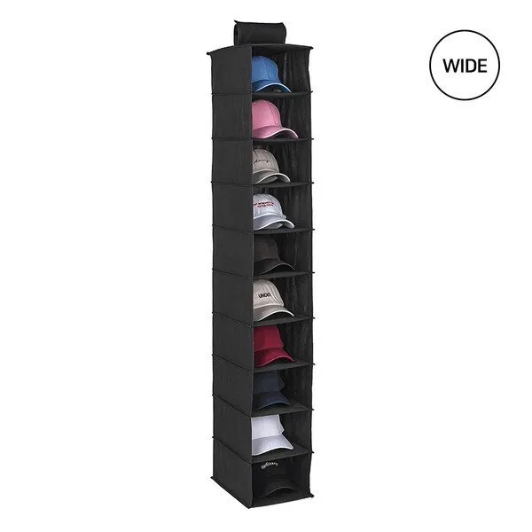 완전대박 상품 모자진열대 추천 10 1 조이홈 10단 와이드 모자 걸이 수납 보관함 행거용 정리함, 모자수납 블랙, 1개