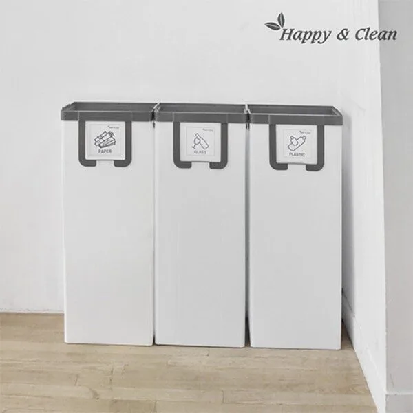 특가세일 대용량분리수거함 추천 랭킹 10 1 해피앤클린 대용량(57리터) 분리수거함 나눔이3P, 화이트, 1개