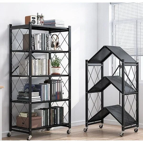 아이코지 원터치 접이식 다용도 이동식 선반, 화이트, 5단