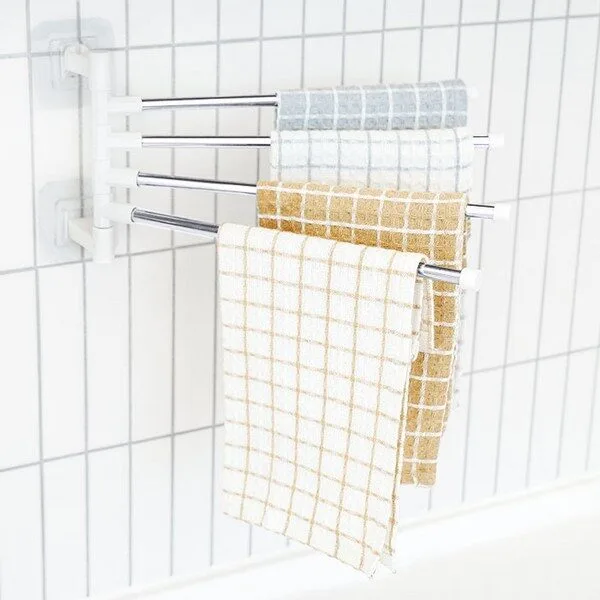 마그네틱건조대 인기 상품 1 생활공식 회전식 4단 행주걸이, 실버, 1개