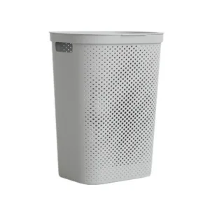 틈새빨래바구니 추천 샤바스 샤론 펀칭 세탁물 보관함 60L, 그레이