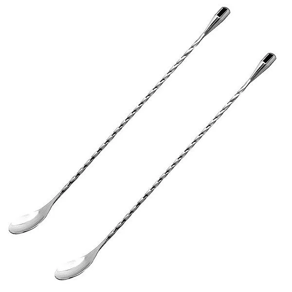 특_가 티스푼 HOT 10 1 채옴 스텐 롱 칵테일 스푼 머들러 30cm, 실버, 2개