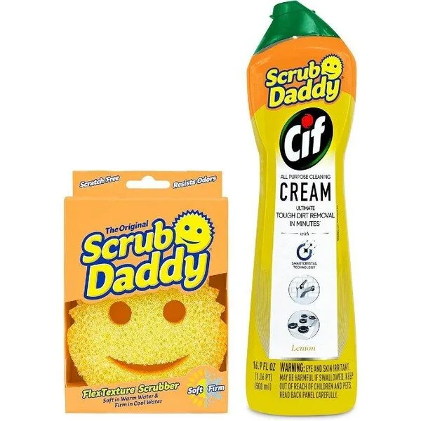 스크럽대디먼지 특가상품 1 스크럽 대디 + Cif 다목적 클리너 레몬 스크러버 코스트코 다용도 수세미 스펀지