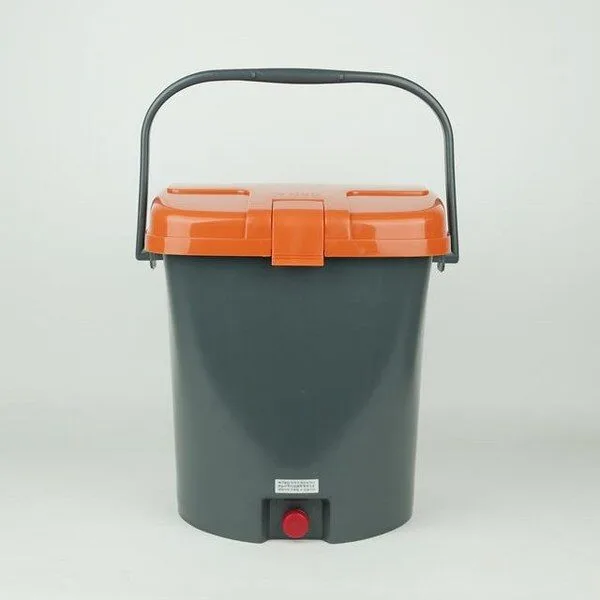 업소용음식물쓰레기통 가성비 좋은 1 업소용 20L 20리터 음식물쓰레기통 거름망 내통 칩꽂이없음 식당 음식물쓰레기처리, 회색(몸체), 주황색(뚜껑)