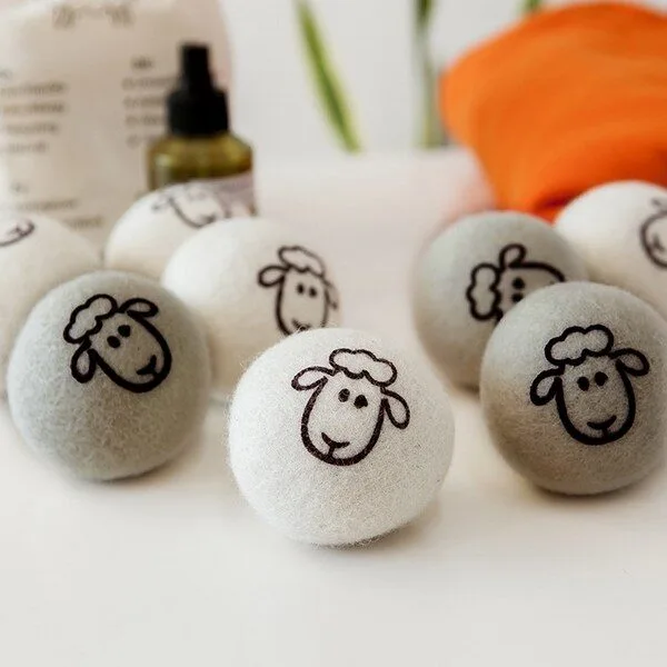 빨래박사세탁볼 소문난 꿀템 1 나쥬랑 양모볼 7cm 흰색 5개+회색 5개 건조기 울 드라이볼, 1팩, 흰색5개+회색5개