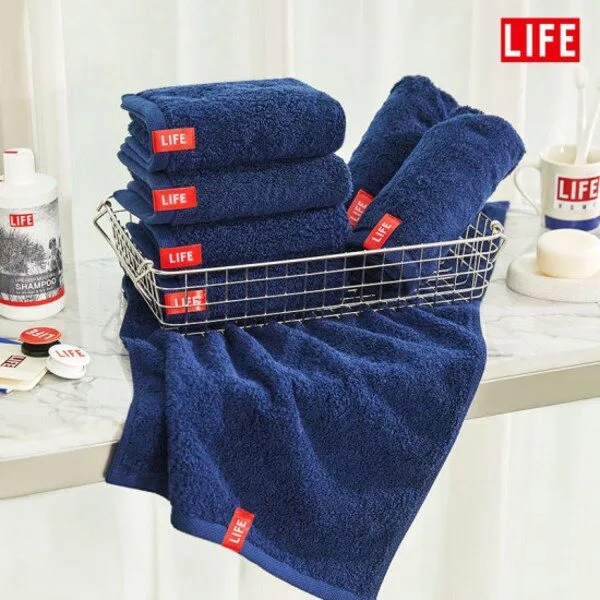 라이프타올 특별할인 제품 1 라이프 NEW디자인 USA 코튼 100% 40수 코마사 호텔수건, 다크네이비(N) 10장, 1세트