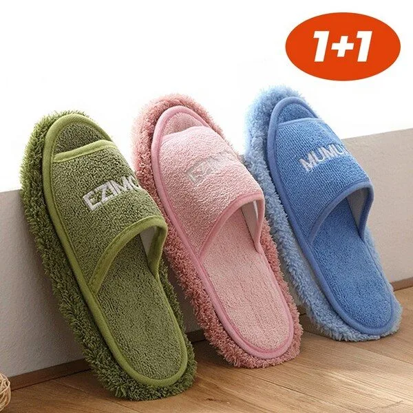 발로쓱청소슬리퍼 완전대박 제품 1 1+1 극세사 청소슬리퍼 거실 발걸레 층간소음 청소용품 실내화, 베이지+베이지