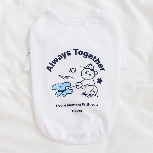 완전대박할인 강아지커플룩 HOT 10 1 유앤펫 강아지옷 투게더 티셔츠(견주 커플룩) 중형견 대형견옷, 화이트