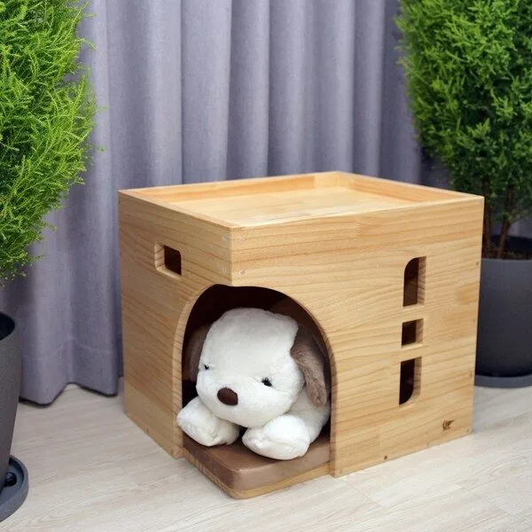 강아지집 원목 숨숨집 인테리어하우스 소형견 중형견 대형견 예쁜나무집 전용방석, 선택안함, 군청 외 원목강아지집 추천상품 TOP 10