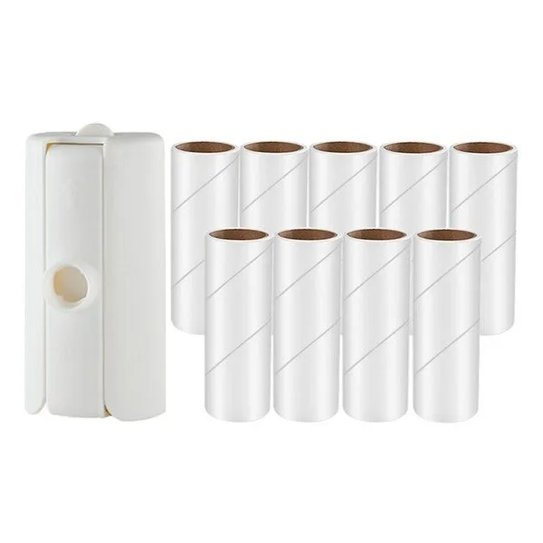 역대급특가 휴대용돌돌이 HOT 10 1 스패로우하우스 휴대용 사선컷팅 테이프 클리너 돌돌이 10cm 본품 화이트 + 리필용 10개, 1세트