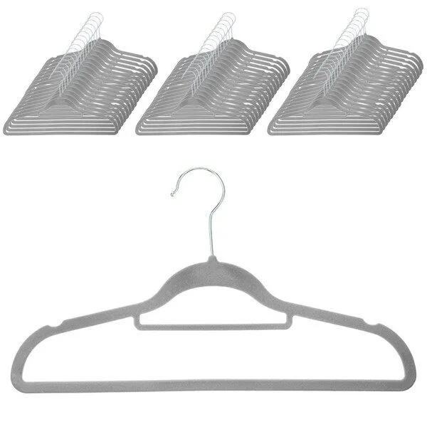 벨벳옷걸이 대박핫딜 1 코멧 홈 벨벳 논슬립 옷걸이, 그레이, 50개입