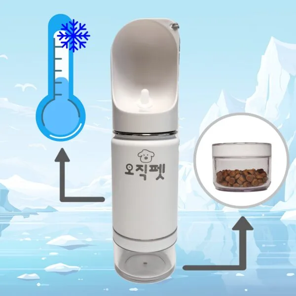 소문난 꿀템 강아지물통 BEST 10 1 오직펫 강아지 스텐 여름 냉수급여 투인원 산책 물병, 1개, 화이트